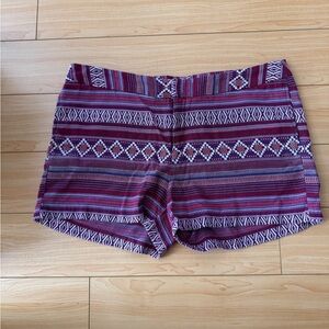 Merona Maroon Patterned High Waist Shorts